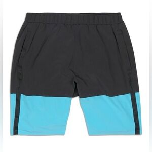 Lululemon Light As Air Mens Shorts in Gray Soot/Spry Blue